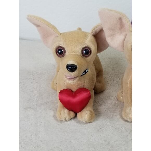 Taco Bell Chihuahua New Year 2000 Merchandise 6" Stuffed Animal Plush x2 Vtg - Picture 2 of 12